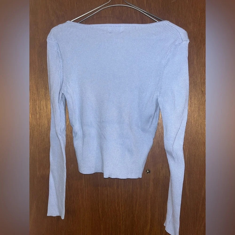 H&M Sky Blue Ribbed Knit Top - Picture 5 of 5